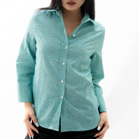 Women's Linen Textured Cotton 3/4 Sleeve Shirt