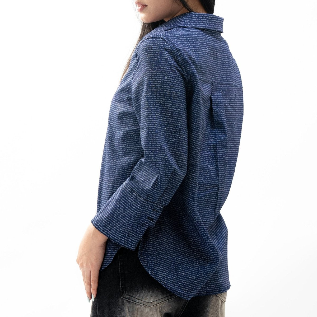 Women's Linen Textured Cotton 3/4 Sleeve Shirt - TuneInk