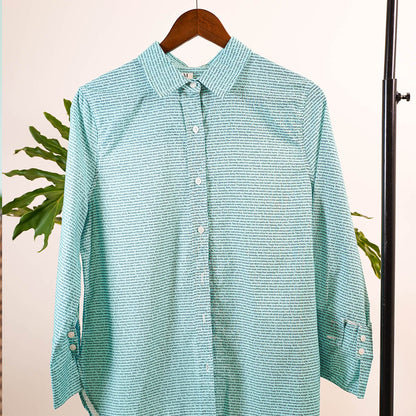 Women's Linen Textured Cotton 3/4 Sleeve Shirt - TuneInk
