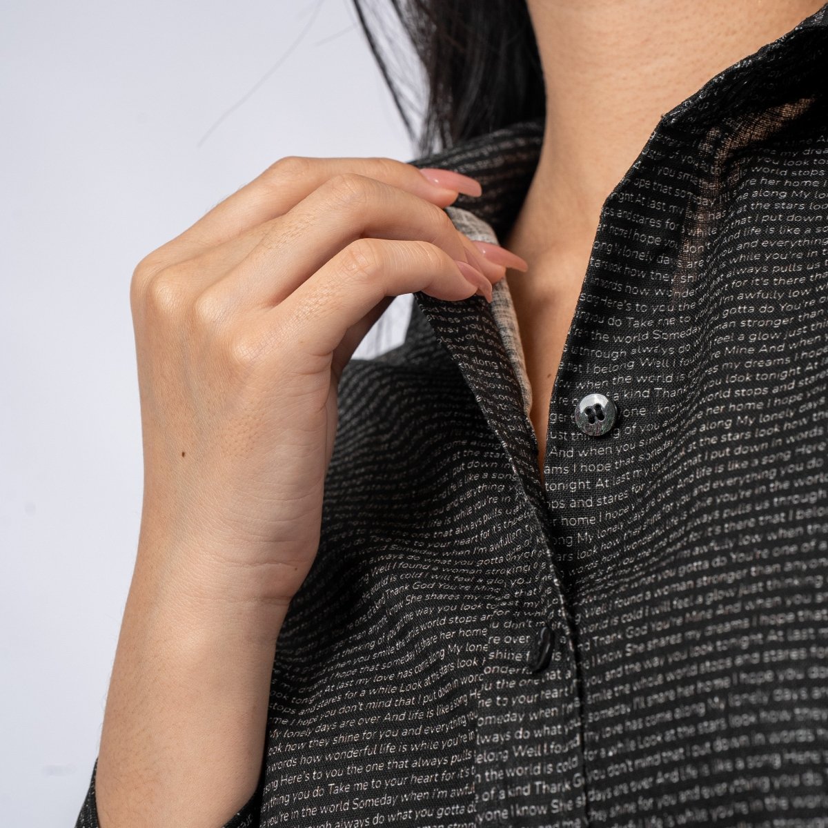 Women's Linen Textured Cotton 3/4 Sleeve Shirt - TuneInk