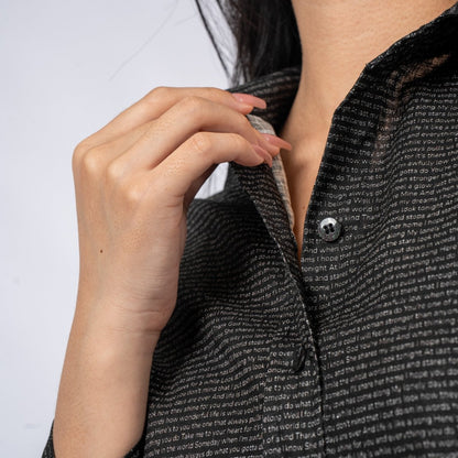Women's Linen Textured Cotton 3/4 Sleeve Shirt - TuneInk