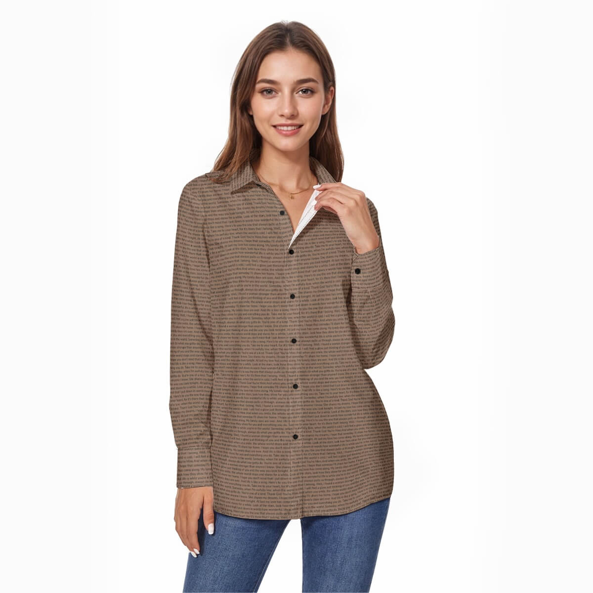 Women's Linen Textured Cotton Long Sleeve Shirt - TuneInk