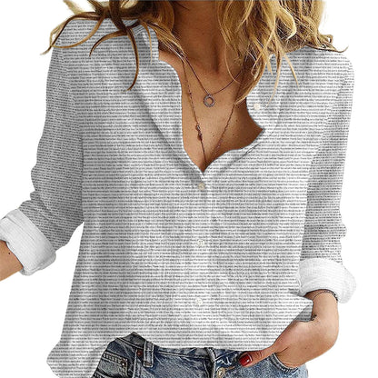 Women's Linen Textured Cotton Long Sleeve Shirt - TuneInk