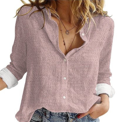 Women's Linen Textured Cotton Long Sleeve Shirt - TuneInk