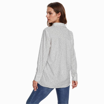 Women's Linen Textured Cotton Long Sleeve Shirt - TuneInk