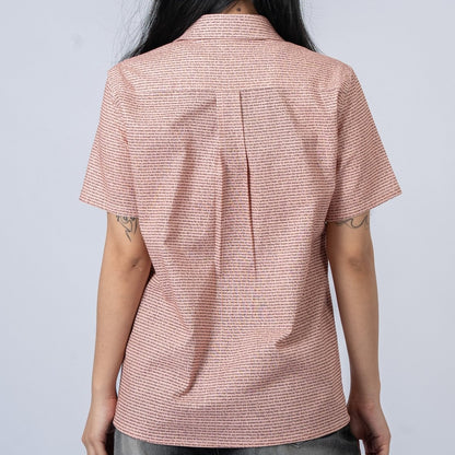 Women's Linen Textured Cotton Short Sleeve Shirt - TuneInk