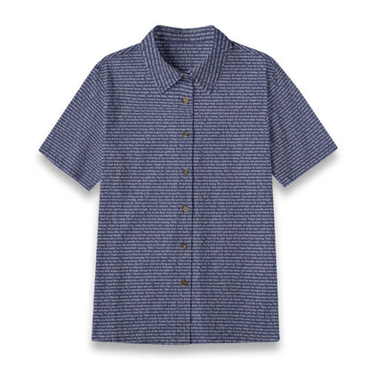 Women's Linen Textured Cotton Short Sleeve Shirt - TuneInk