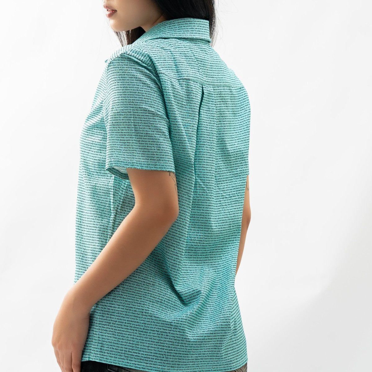 Women's Linen Textured Cotton Short Sleeve Shirt - TuneInk