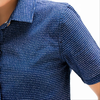Women's Linen Textured Cotton Short Sleeve Shirt - TuneInk