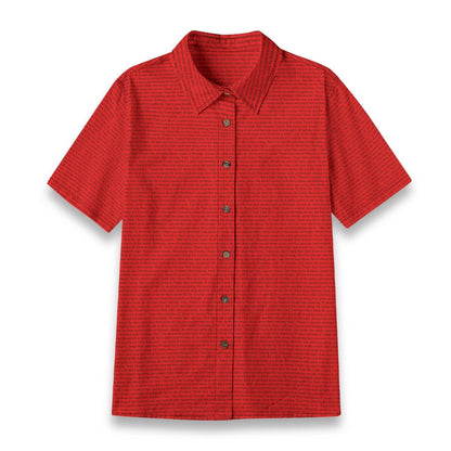 Women's Linen Textured Cotton Short Sleeve Shirt - TuneInk