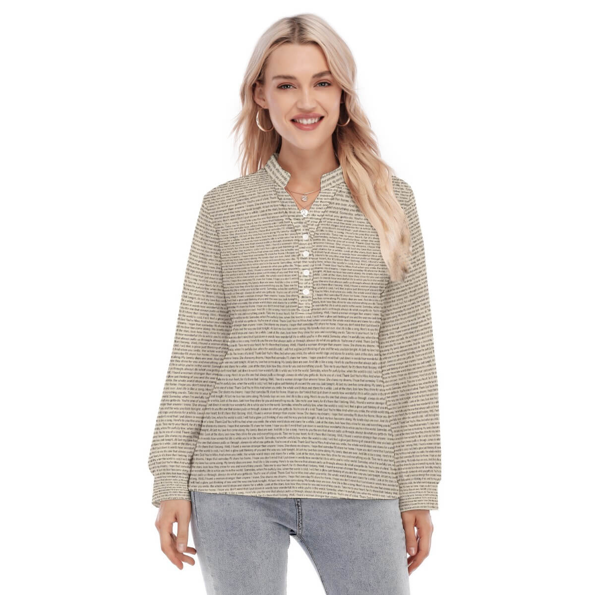 Women's Long Sleeve Blouse - TuneInk