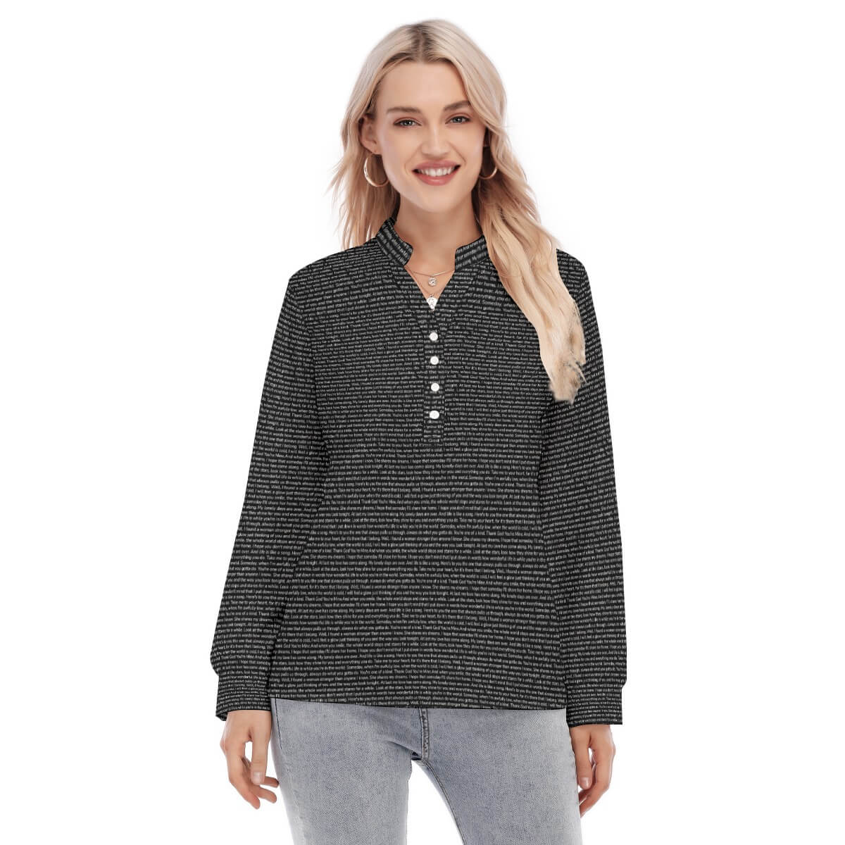 Women's Long Sleeve Blouse - TuneInk