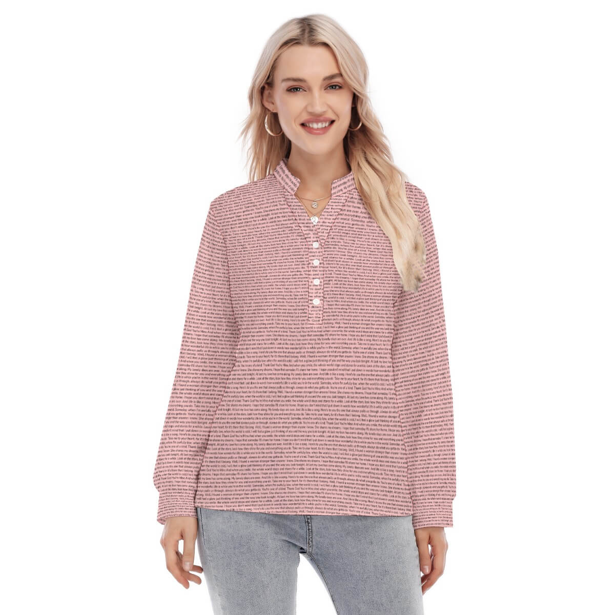 Women's Long Sleeve Blouse - TuneInk