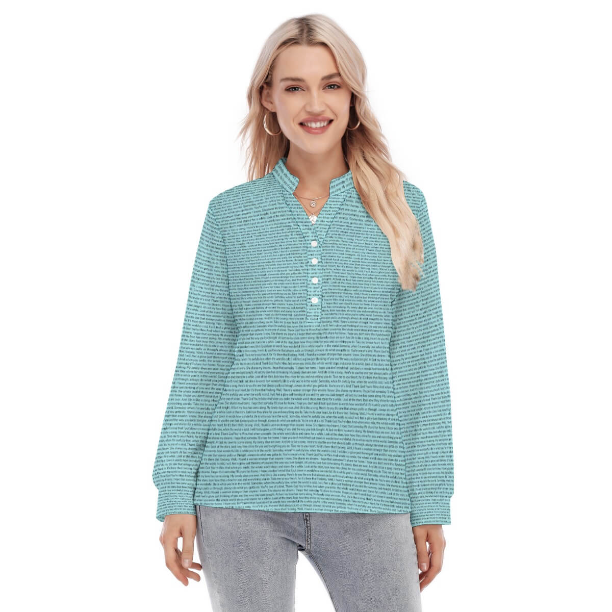 Women's Long Sleeve Blouse - TuneInk