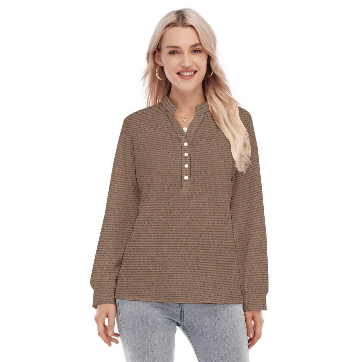 Women's Long Sleeve Blouse - TuneInk