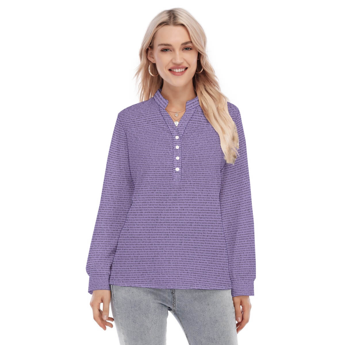 Women's Long Sleeve Blouse - TuneInk