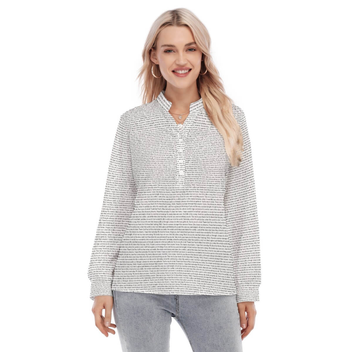 Women's Long Sleeve Blouse - TuneInk