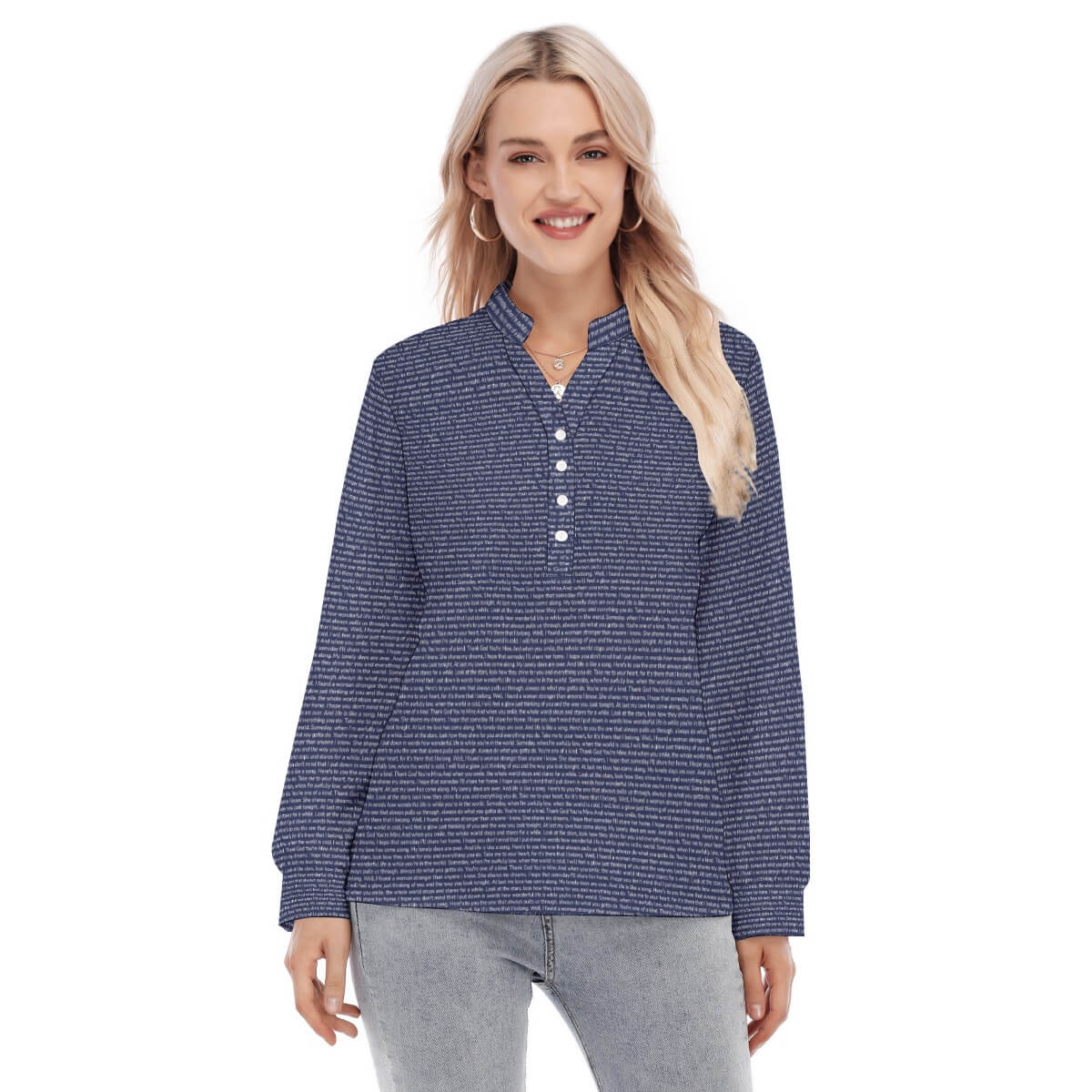 Women's Long Sleeve Blouse - TuneInk