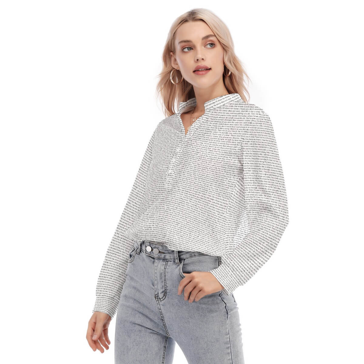 Women's Long Sleeve Blouse - TuneInk