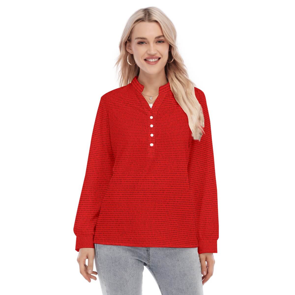 Women's Long Sleeve Blouse - TuneInk