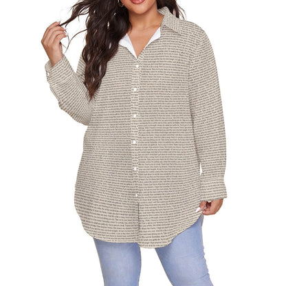 Women's Long Sleeve Button - Up Shirt (Plus Size) - TuneInk