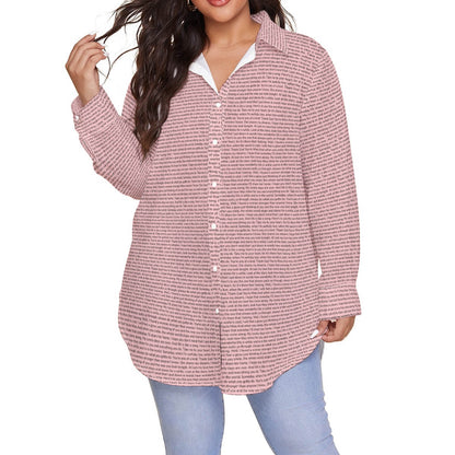 Women's Long Sleeve Button - Up Shirt (Plus Size) - TuneInk
