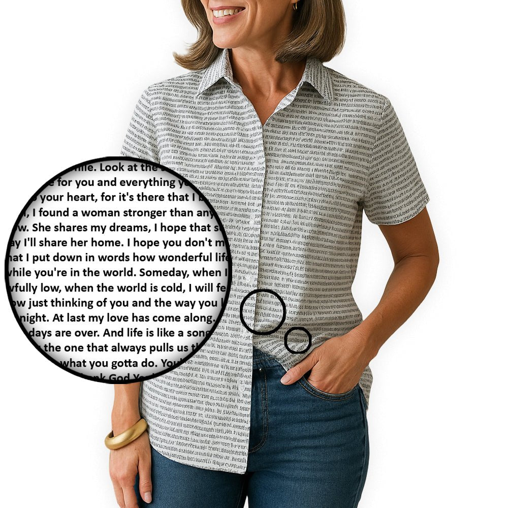 Women's Short Sleeve Button - Up Shirt - TuneInk