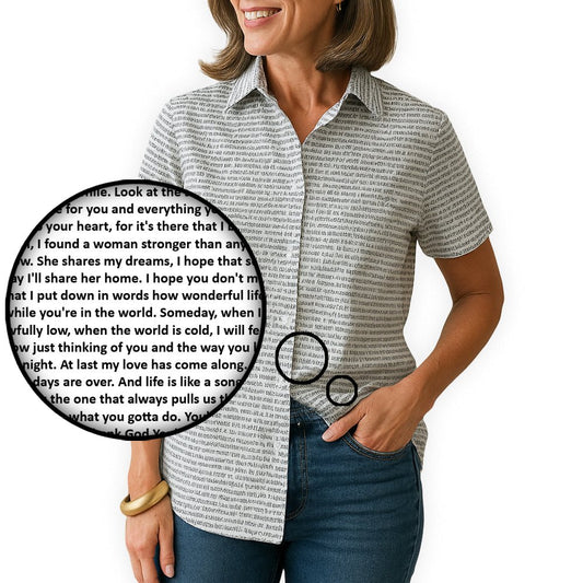 Women's Short Sleeve Button - Up Shirt - TuneInk