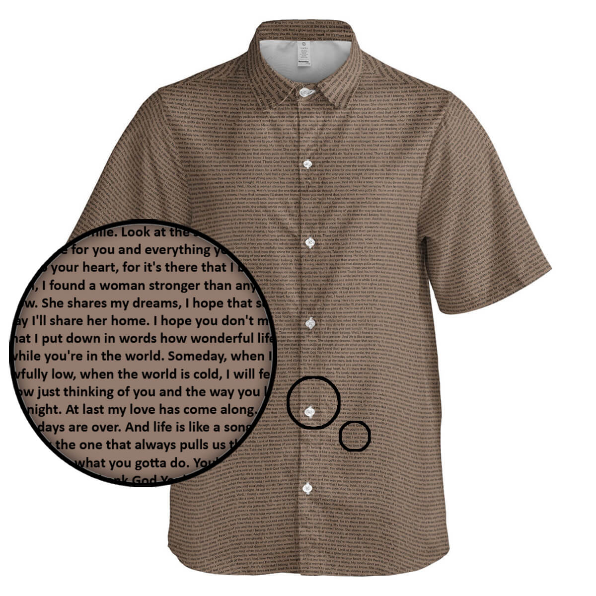 Women's Short Sleeve Button - Up Shirt - TuneInk