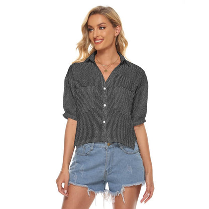 Women's V - neck Double Pockets Shirt - TuneInk